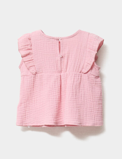 Ensemble 3 pièces coton majoritaire rose clair bébé fille
