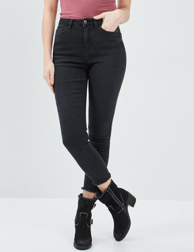 Jeans skinny taille haute Liberto denim noir femme