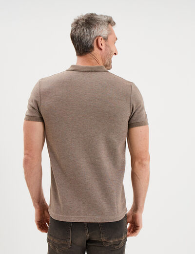 Polo manches courtes taupe homme