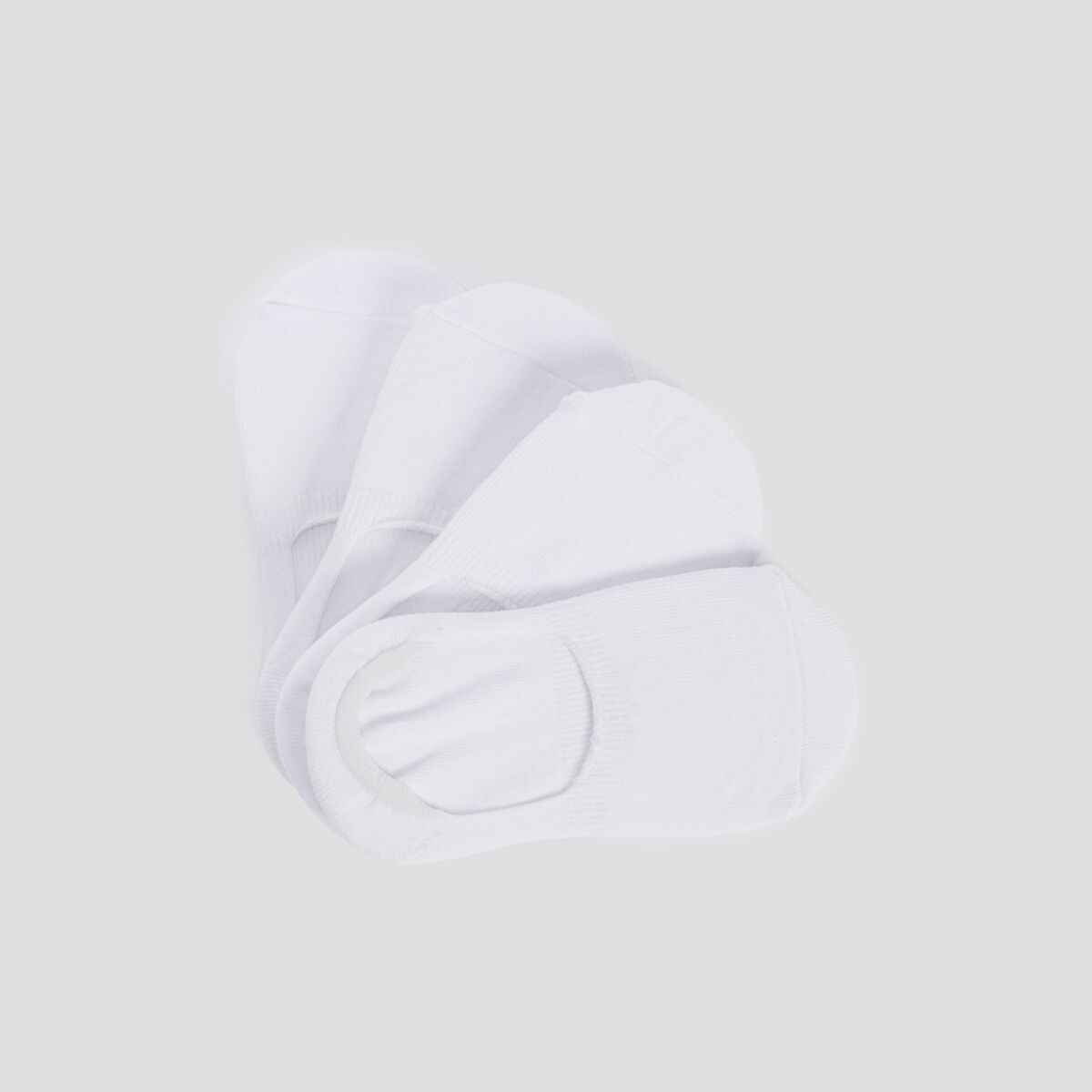 Lot 4 paires de chaussettes invisibles blanc femme