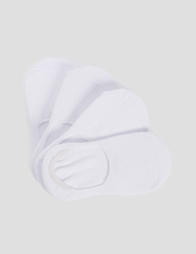 Lot 4 paires de chaussettes invisibles blanc femme