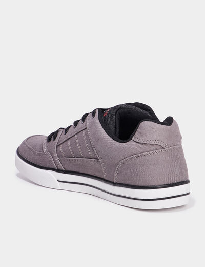 Tennis basses en toile à lacets gris homme