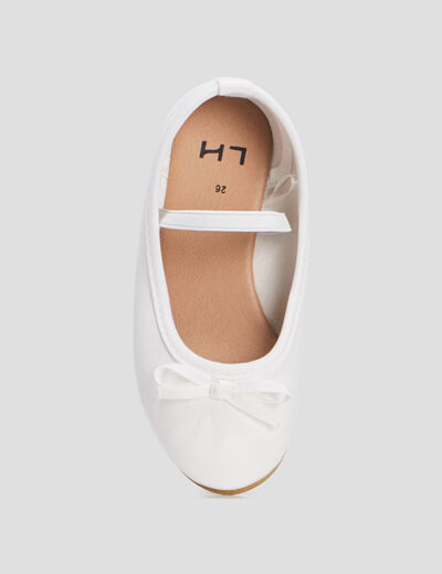 Ballerines irisé à bride blanc fille