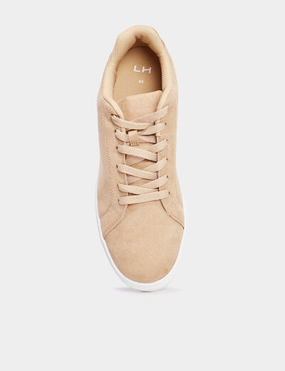 Tennis &agrave; lacets beige homme