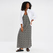 Robe longue droite fluide à bretelles noir femme