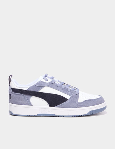 Tennis &agrave; lacets en cuir Puma Rebound V6 bleu lavande homme