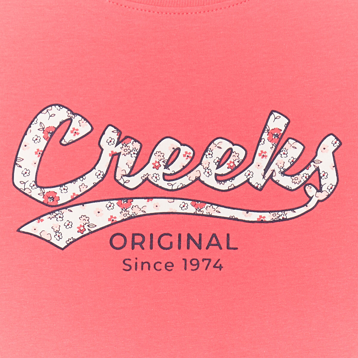 T-shirt manches courtes coton Creeks rose vif fille