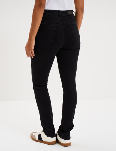 Jeans slim taille haute denim noir femme