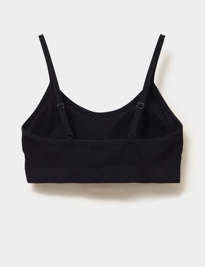 Lot 2 brassi&egrave;res padd&eacute;es sans couture noir femme