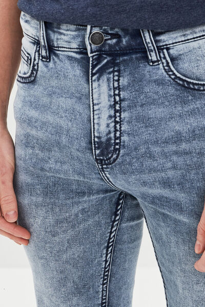 Jeans skinny taille standard denim bleach homme