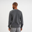 Pull en maille textur&eacute;e col rond gris fonc&eacute; homme