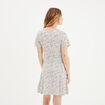 Robe patineuse manches courtes ecru femme