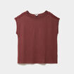 T-shirt &eacute;paules effet macram&eacute; marron cognac femme grande taille