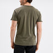 T-shirt manches courtes coton d&eacute;lav&eacute; vert kaki homme