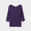 Pull manches 3/4 chauve-souris violet foncé femme