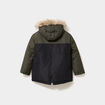 Parka 3-en-1 &agrave; capuche fausse fourrure vert kaki gar&ccedil;on