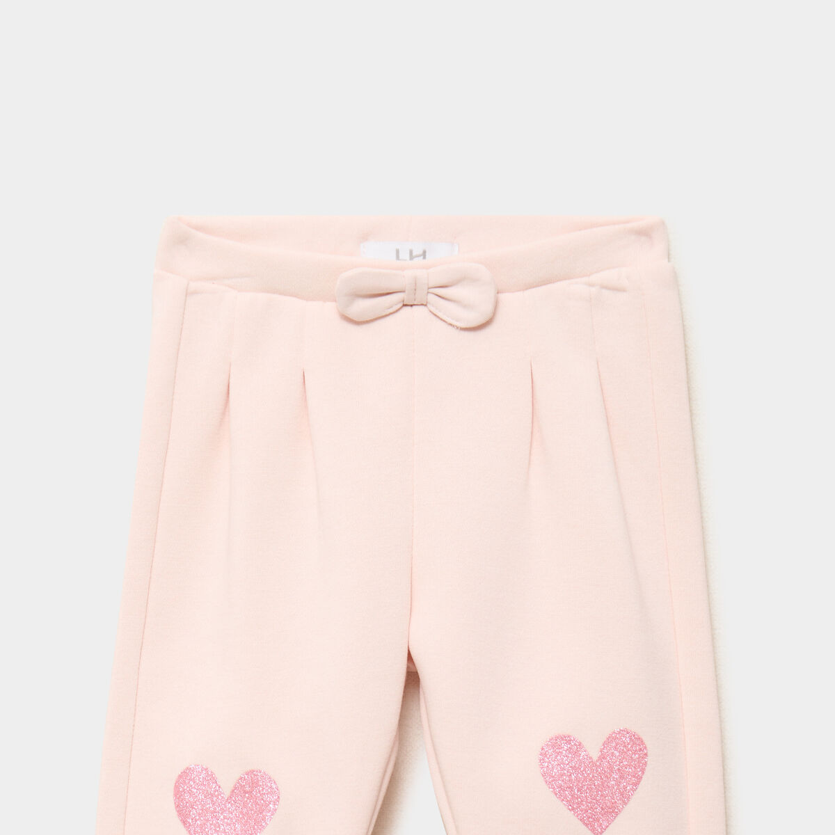Pantalon de jogging avec pinces rose clair b&eacute;b&eacute; fille