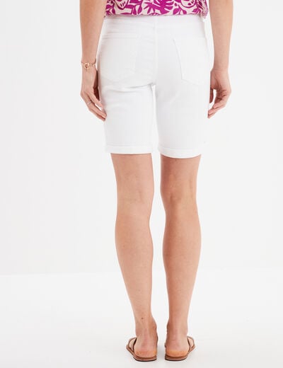 Bermuda slim blanc femme