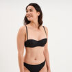 Soutien-gorge bandeau microfibre noir femme