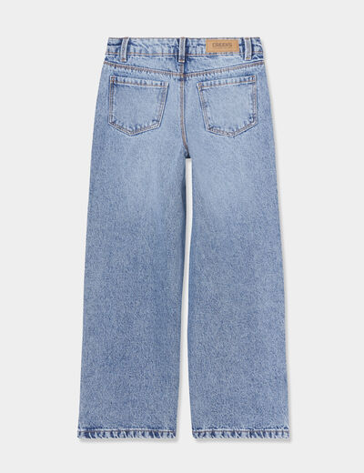 Jeans large 5 poches coton Creeks denim double stone fille