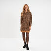 Robe sweat &agrave; capuche camel femme