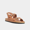 Sandales bride talon &agrave; scratch marron clair gar&ccedil;on