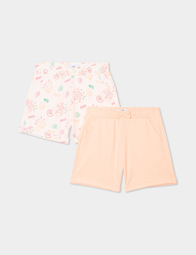 Lot 2 shorts ecru fille