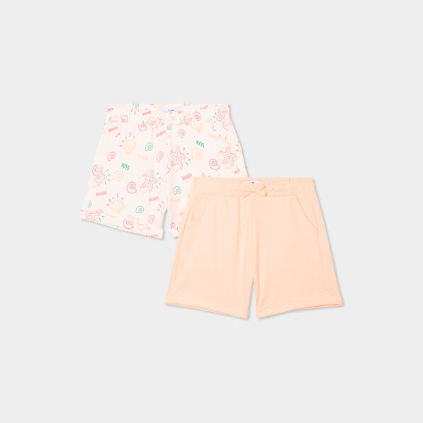 Lot 2 shorts ecru fille
