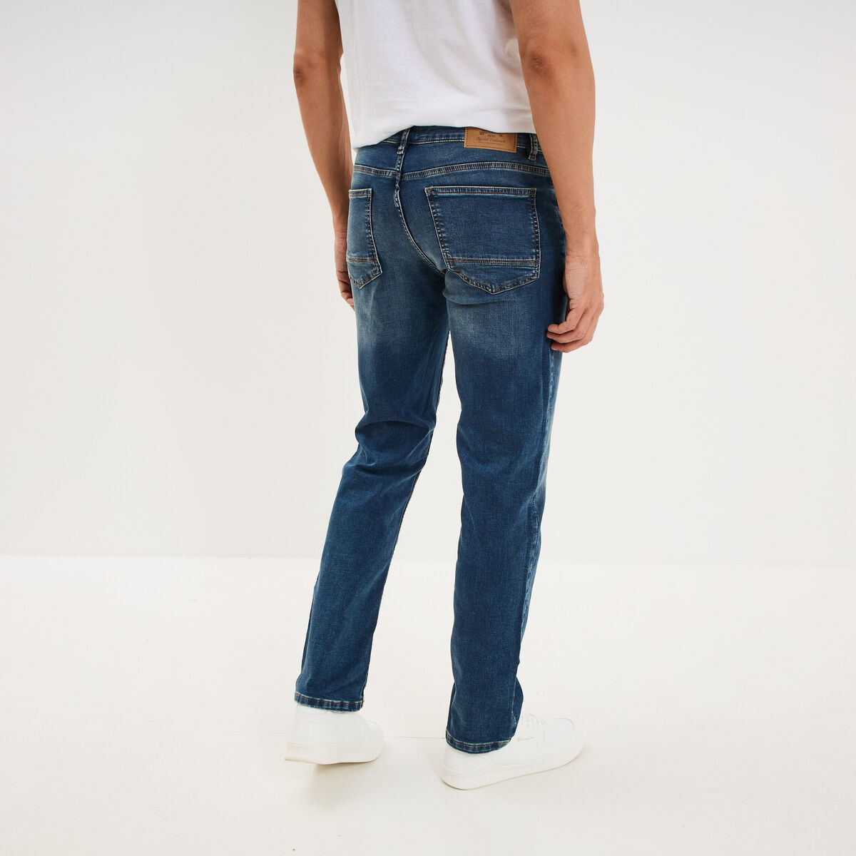 Jean stretch coupe regular denim dirty homme