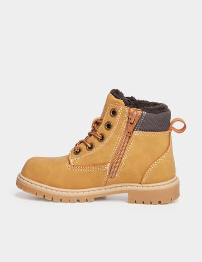 Bottines zippées Trappeur camel garçon