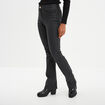 Jean denim bootcut enduit noir femme