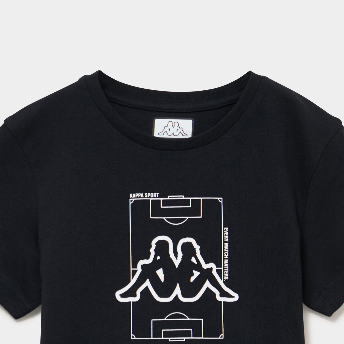 T-shirt manches courtes coton Kappa noir gar&ccedil;on