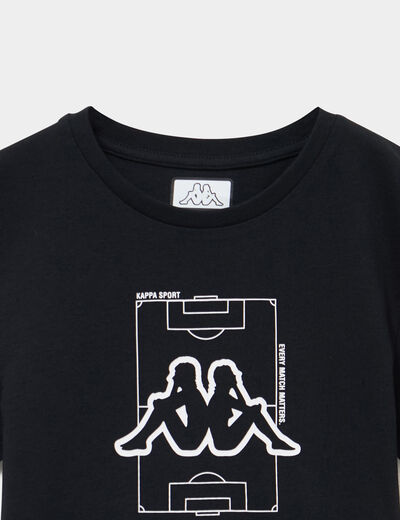 T-shirt manches courtes coton Kappa noir gar&ccedil;on