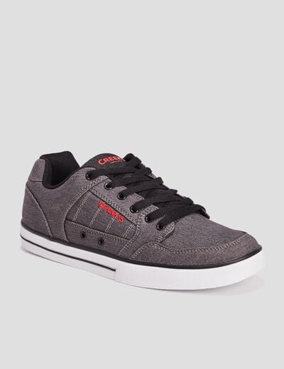 Tennis basses en toile à lacets gris homme