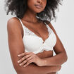 Soutien-gorge foulard en dentelle ecru femme