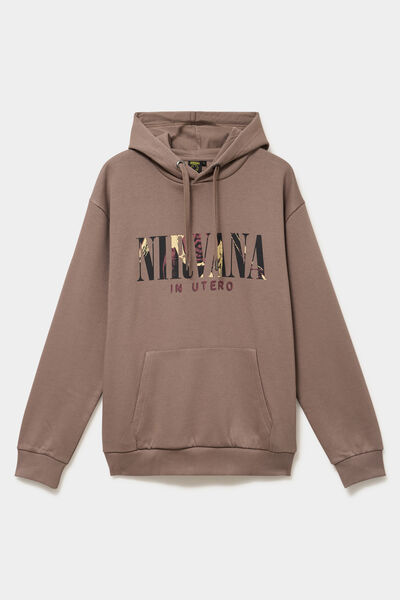 Sweat hoodie &agrave; capuche Nirvana sable homme