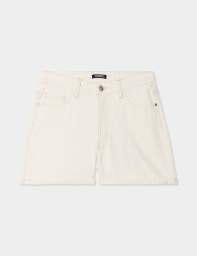 Short mom coton Creeks blanc femme