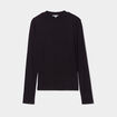 T-shirt côtelé col montant ajusté noir femme