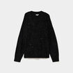 Pull droit col en V avec sequins noir femme grande taille