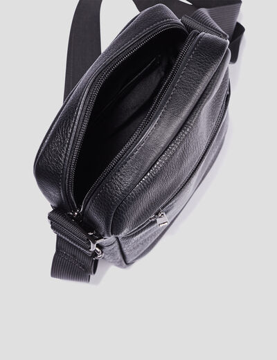 Sac rectangulaire bandouli&egrave;re noir homme
