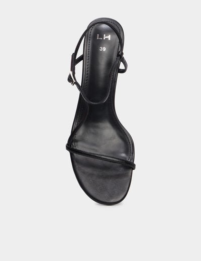 Sandales &agrave; talons kitten heels noir femme