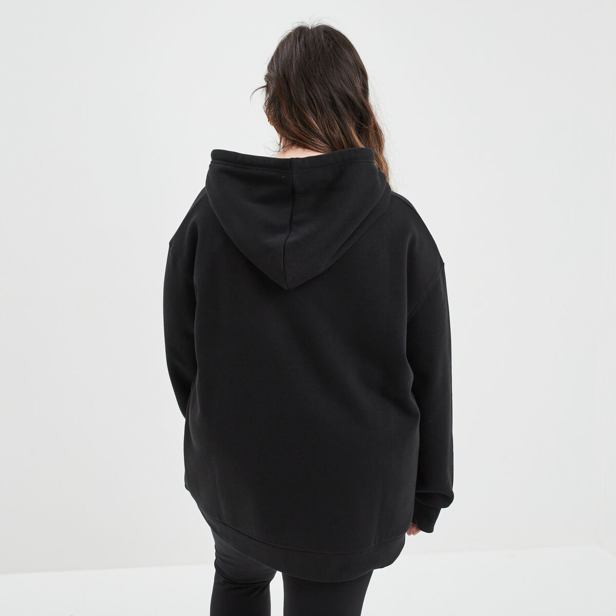Sweat à capuche hoodie noir femme grande taille