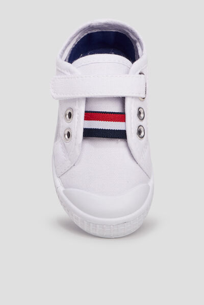 Tennis en toile blanc bébé garçon