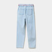 Jean mom brodé avec ceinture denim triple stone fille