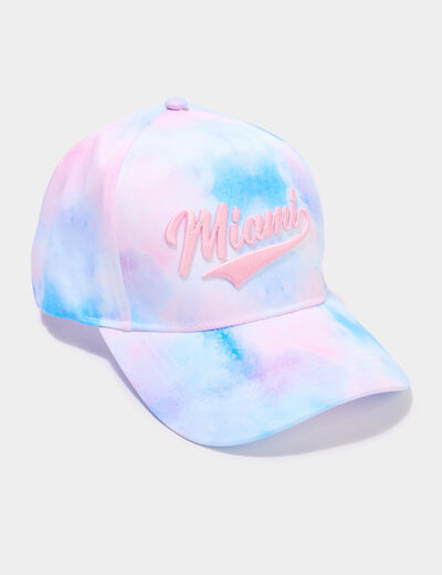 Casquette brod&eacute;e ajustable multicolore femme