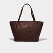 Sac cabas effet su&eacute;dine marron fonc&eacute; femme