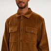 Surchemise droite velours c&ocirc;tel&eacute; coton marron homme