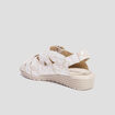 Sandales compensées pied large en cuir sable femme