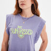 T-shirt manches volantées Liberto violet femme