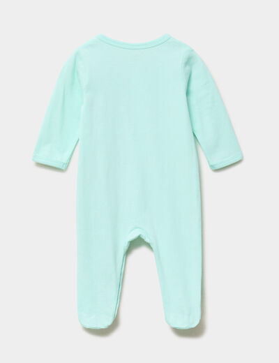 Dors-bien coton velours manches longues vert turquoise b&eacute;b&eacute;